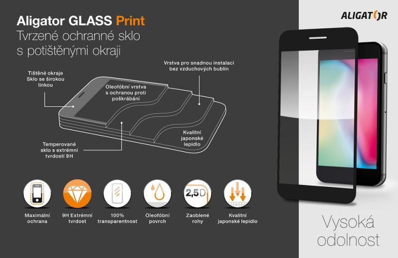 Ochranné sklo GLASS PRINT Honor X7 čierne