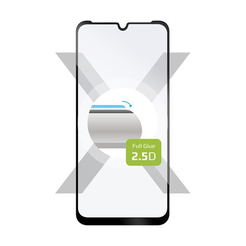 Ochranné tvrdené sklo FIXED Full-Cover pre Motorolu Moto E6i, lepiace cez celý displej, čierne