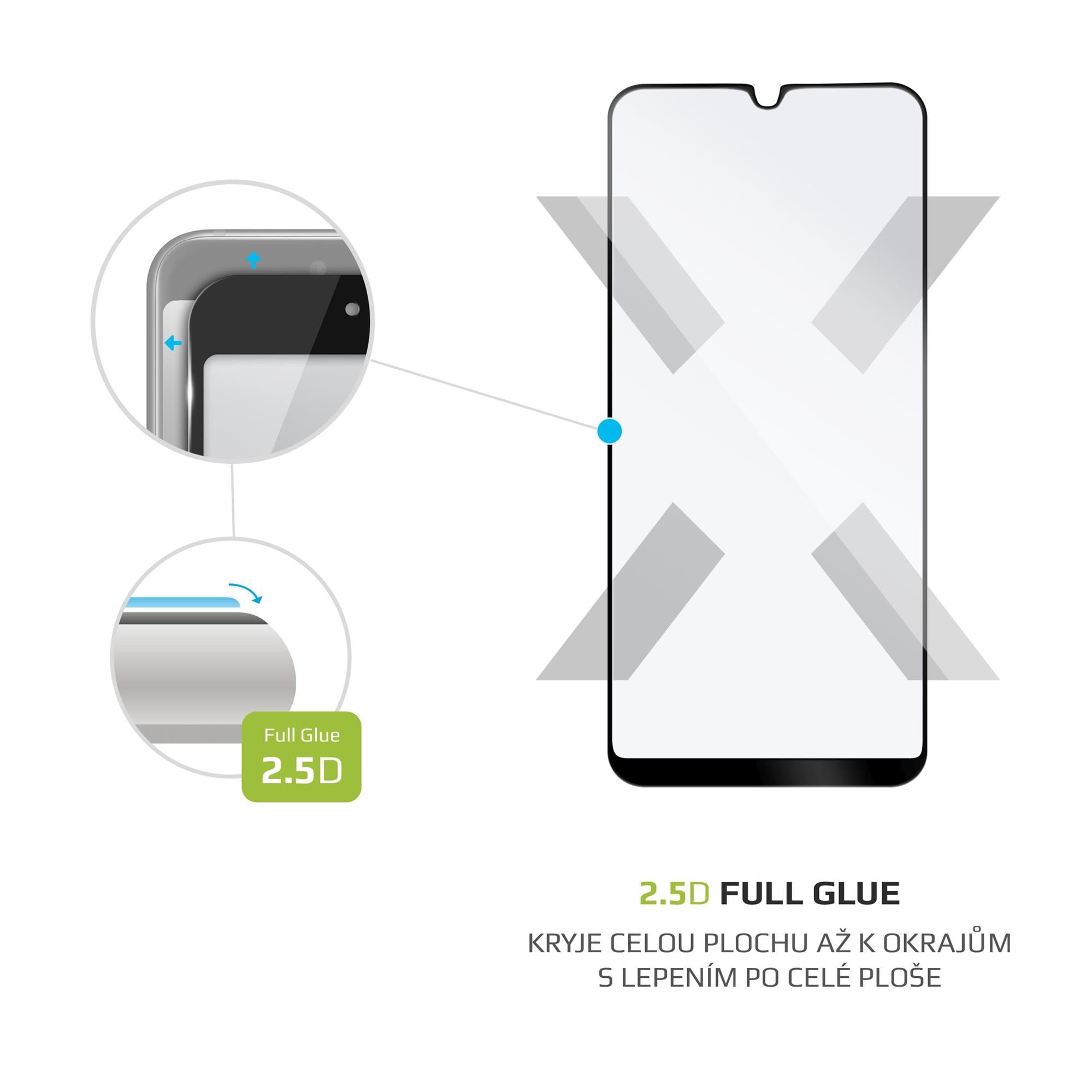 Ochranné tvrzené sklo FIXED Full-Cover pro Samsung Galaxy A20e, lepení přes celý displej, černé