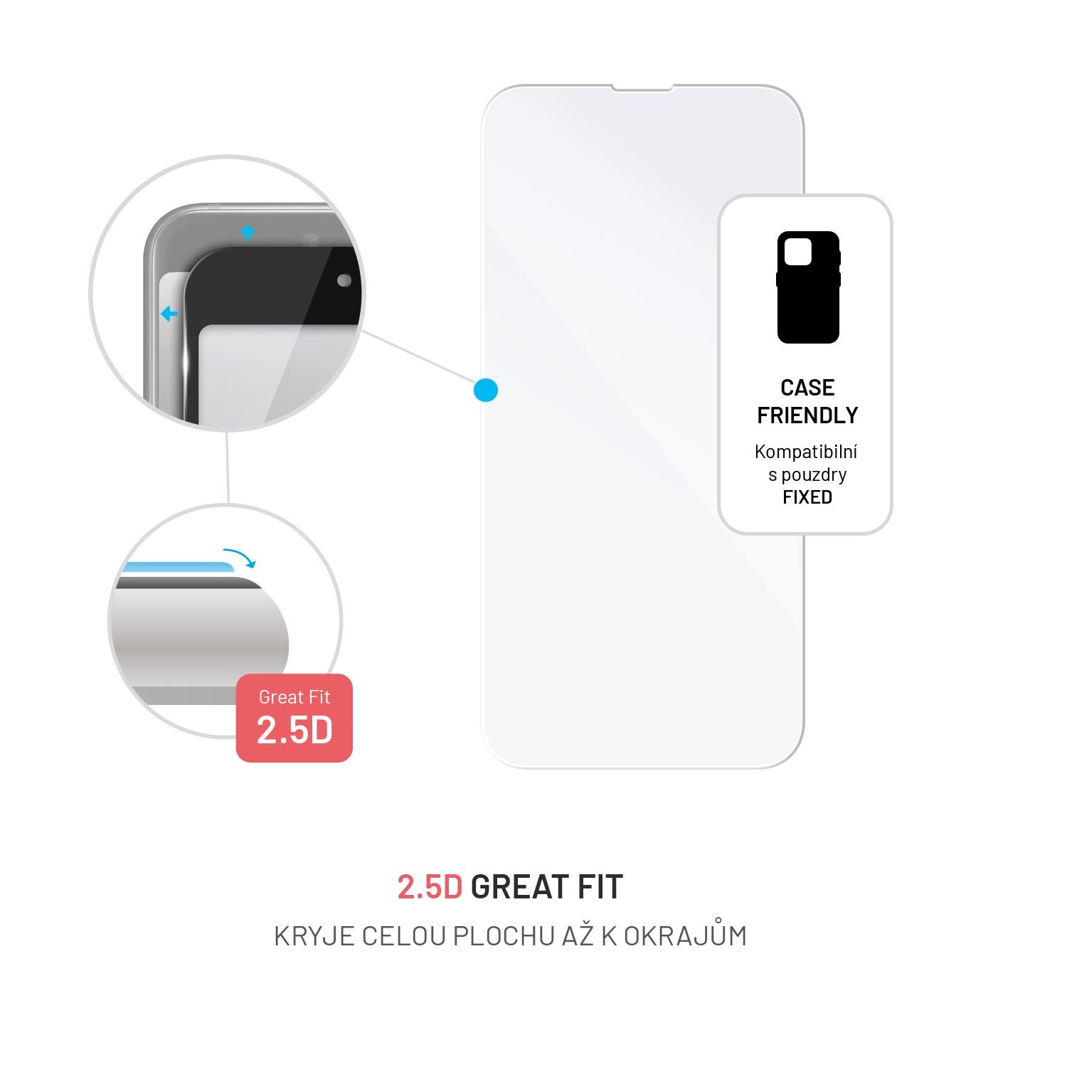 Ochranné tvrzené sklo FIXED pro Apple iPhone 14, čiré