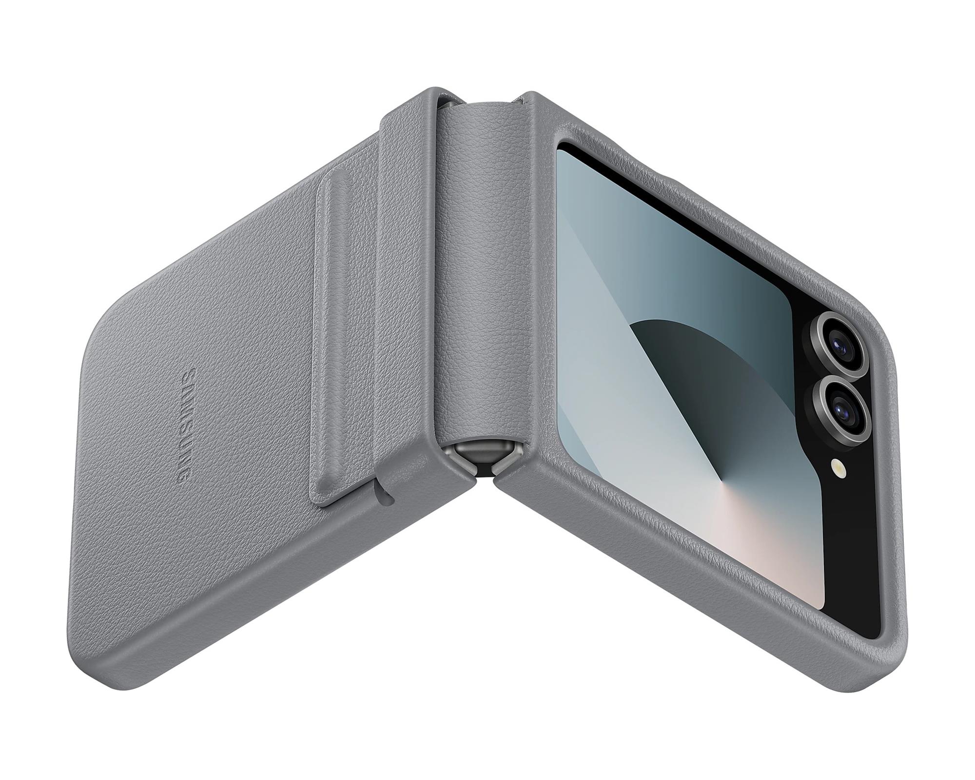 Ochranný kryt Samsung z vegánskej kože pre Z Flip6 Grey