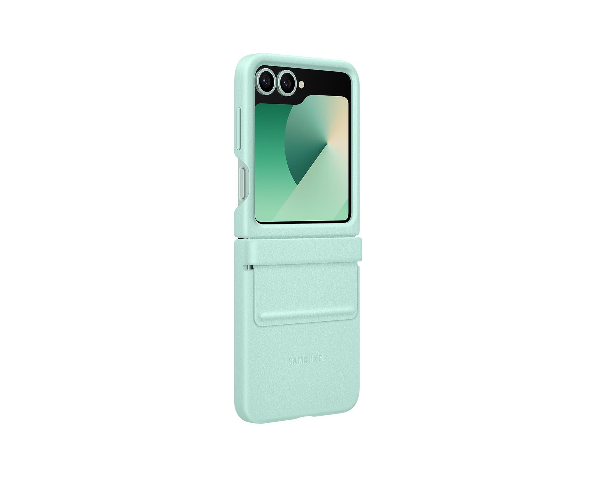 Ochranný kryt Samsung z vegánskej kože pre Z Flip6 mint
