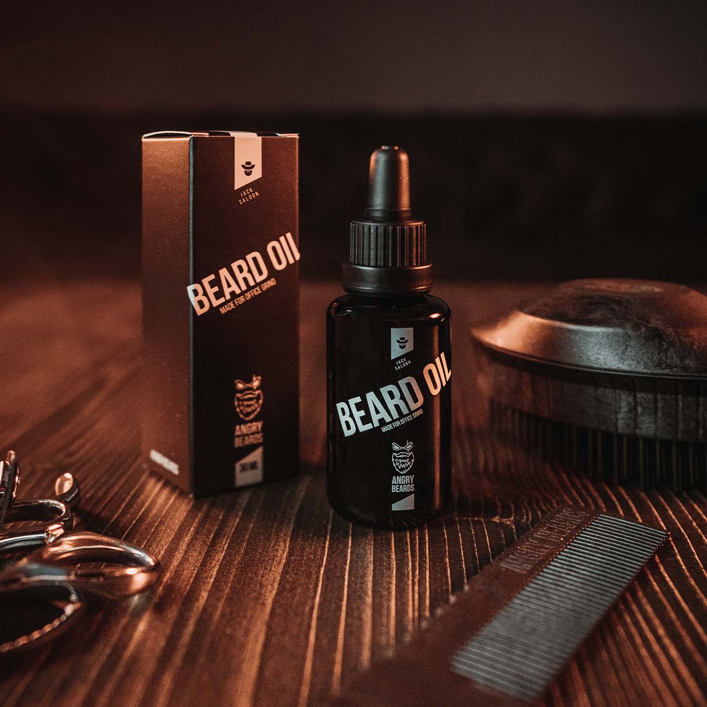 Olej na fúzy Angry Beards Jack Saloon 30 ml