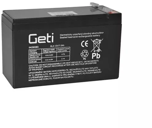Olovená batéria Geti 12V 7,0Ah (konektor 4,75 mm)