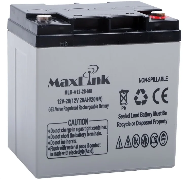 Olovená batéria MaxLink AGM 12V 28Ah, konektor M6