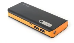 OMEGA powerbank 13000mAh s LED svítilnou, černo-oranžová