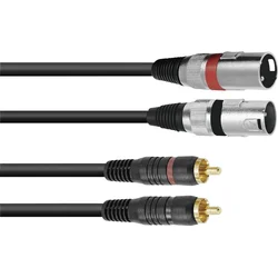 Omnitronic 3022522E Káblový adaptér XLR [2x XLR konektor 3-pólový - 2x cinch konektor] 6,00 m čierny
