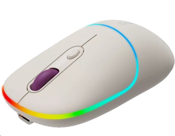Optická bezdrôtová myš CANYON MW-22, RGB, 800/1200/1600 dpi, 4 tl, BT+2,4 GHz, batéria 650 mAh, ryža