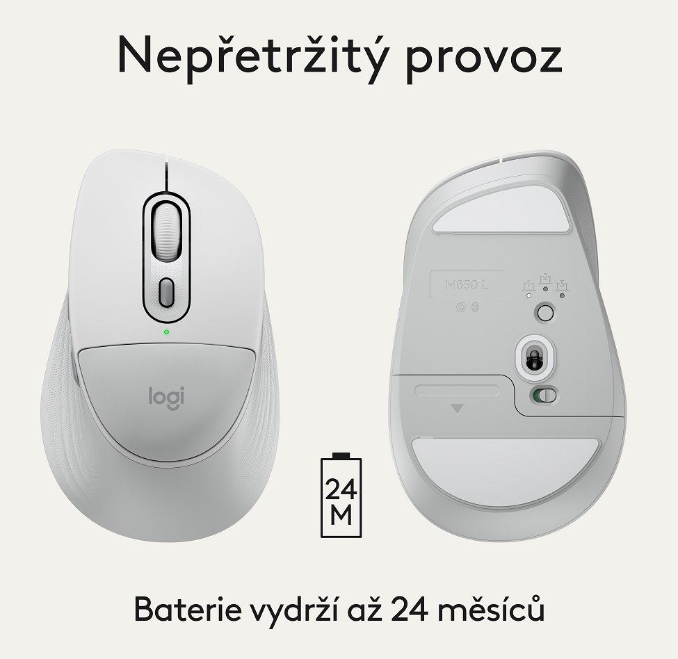 Optická myš Logitech M850 L, biela