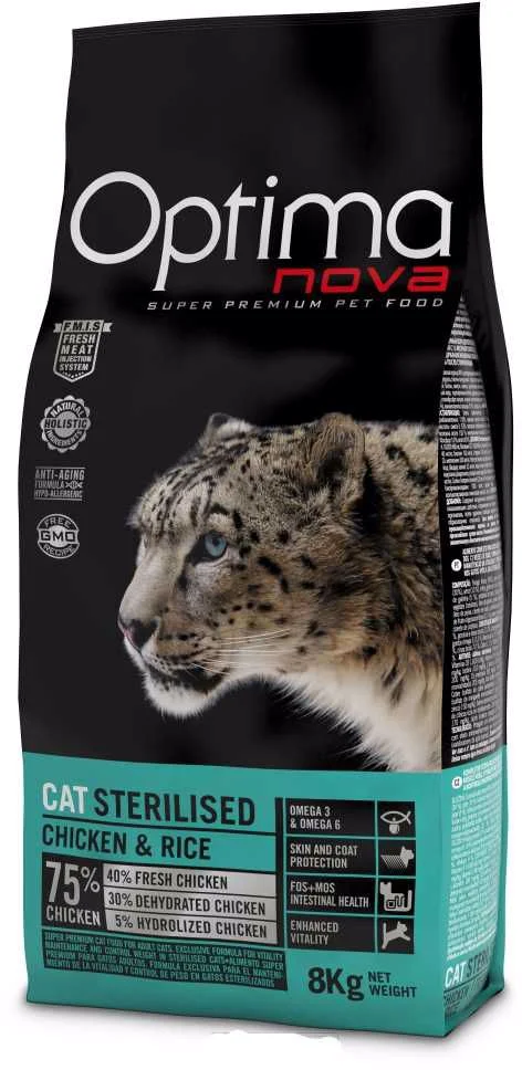OPTIMAnova Cat Sterilised 8 kg granule pro kastrované kočky