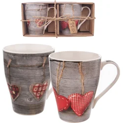 Orion 2dílná sada porcelánových hrnků SRDCE, 380 ml  