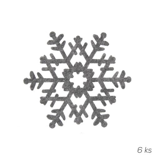 Orion Podtácek polyester VLOČKA pr. 13,5 cm šedá, 6 ks  