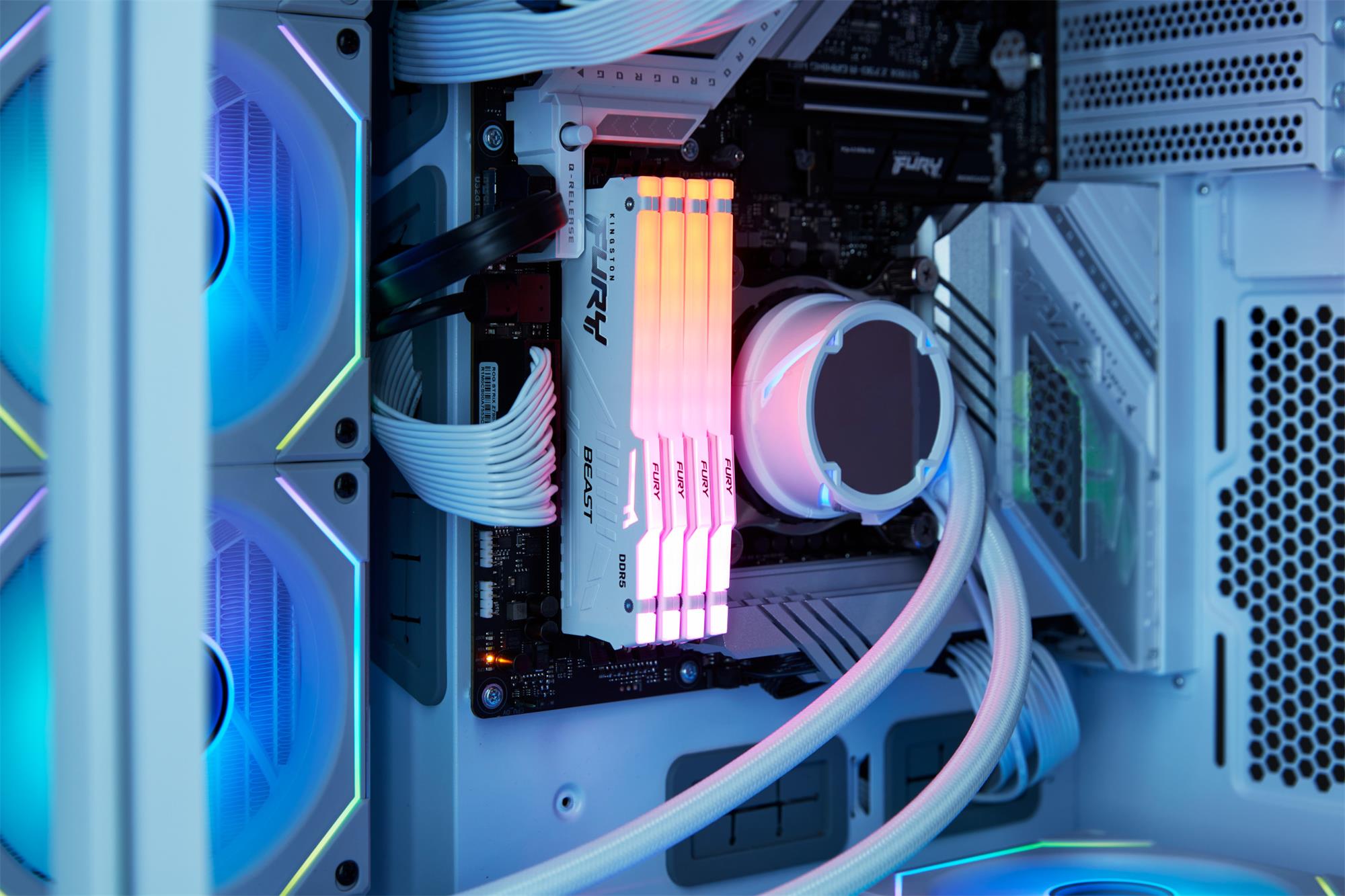 Pamäť Kingston FURY™ Beast DDR5 RGB 32GB 5200MHz, AMD EXPO, biela