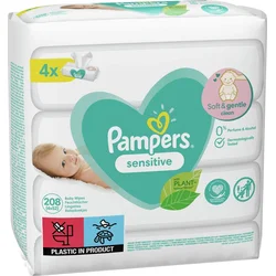 Pampers Sensitive detské čistiace obrúsky 208 ks
