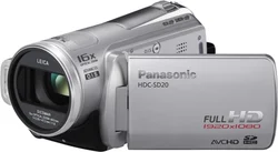 PANASONIC kamera HDC SD20EP-S, SDHC flash, Full-HD, 16 x zoom, stříbrná