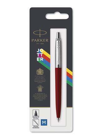 PARKER Kuličkové pero "Royal Jotter Originals", modré, 0,7 mm, stříbrný klip, červené tělo pera 701