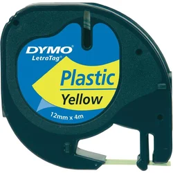 Páska do štítkovače Dymo LetraTAG, 91222, S0721670, žlutá/černá, 12 mm