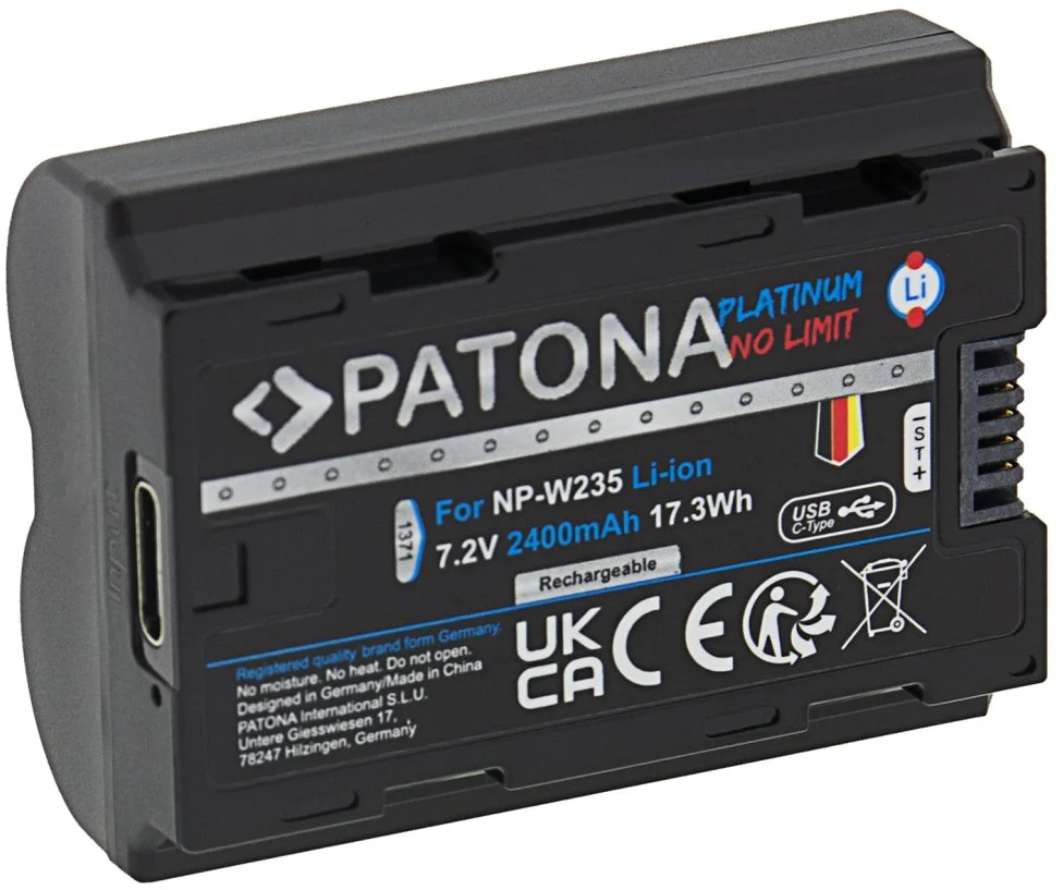 PATONA batéria pre Fuji NP-W235 2400mAh Li-Ion Platinum USB-C nabíjanie