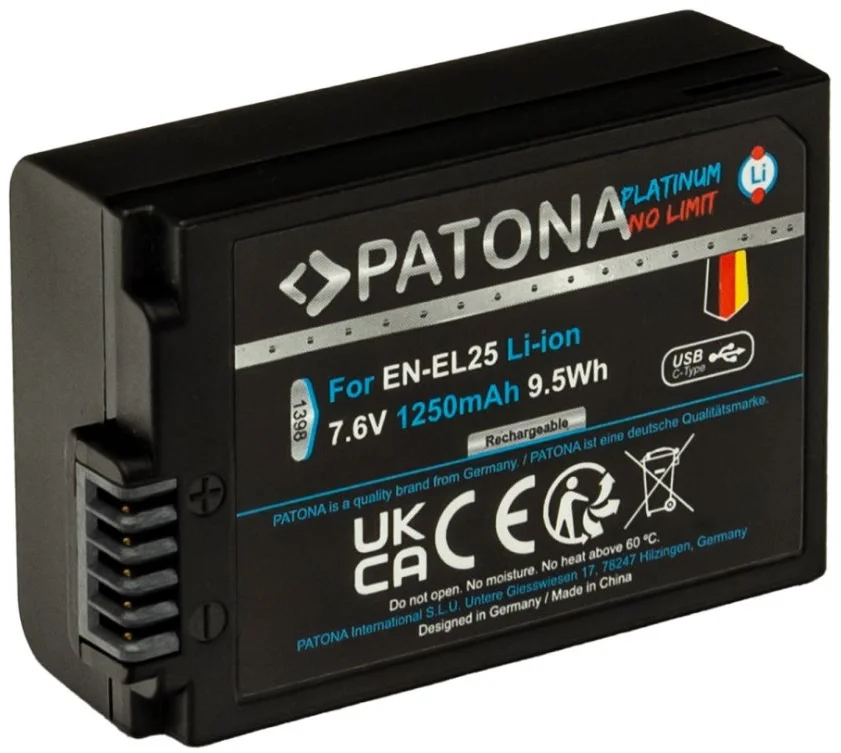PATONA batéria pre Nikon EN-EL25 1250mAh Li-Ion Platinum USB-C nabíjanie