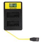 PATONA Photo Duálna nabíjačka Canon LP-E8 s LCD displejom, USB