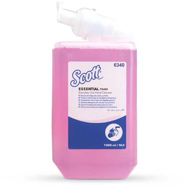 Pěnové mýdlo SCOTT Essential, růžová, karton = 6 x 1l lahev