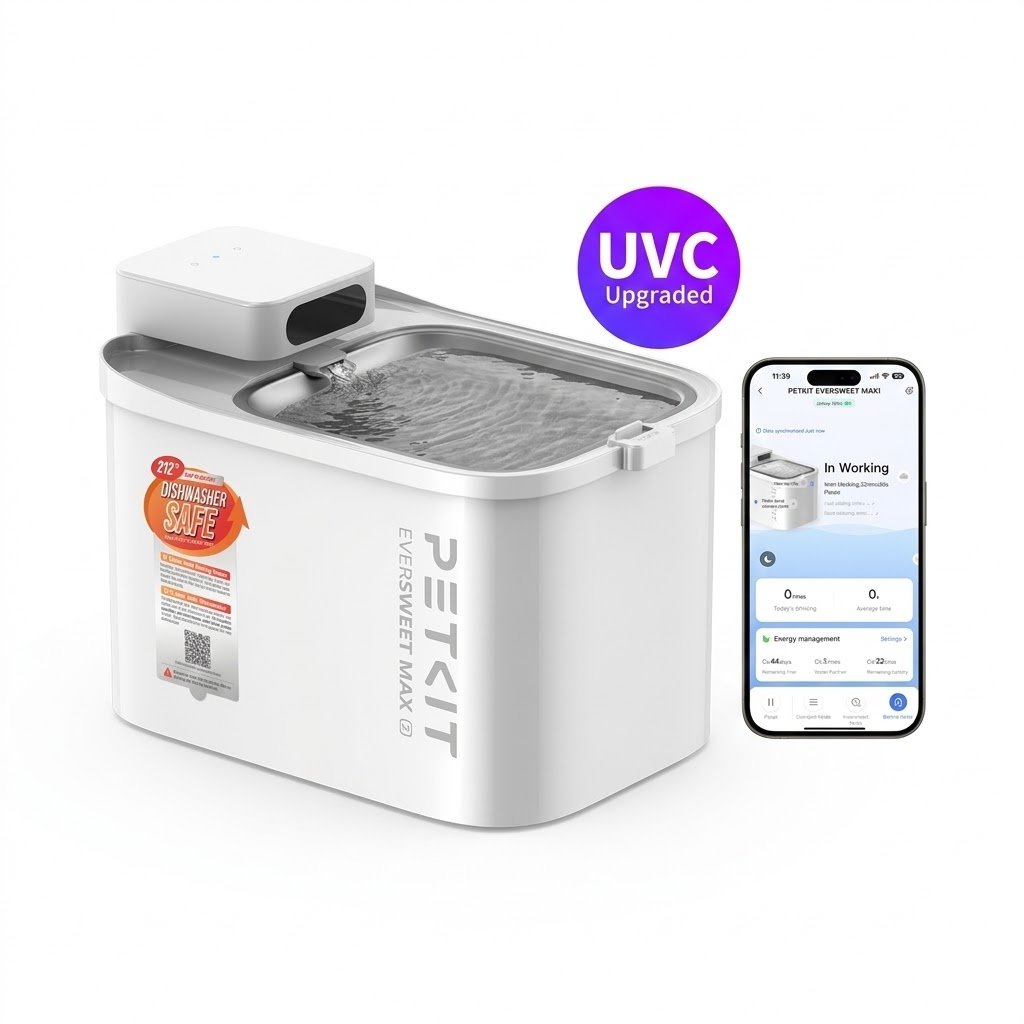 Petkit Eversweet Max 2 - inteligentná fontána pre domáce zvieratá s UVC čerpadlom