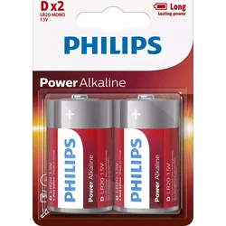 PHILIPS LR20P2B/10 Power Alkaline, D, (2)