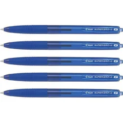 PILOT Kuličková pera "Super Grip G", modrá, stiskací mechanismus, 0,22 mm, 5 ks v balení