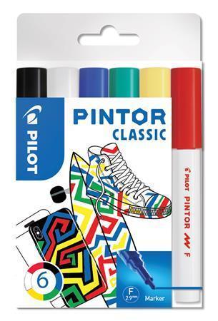 PILOT Set dekorativních popisovačů "Pintor F", 6 barev klasik, 1 mm