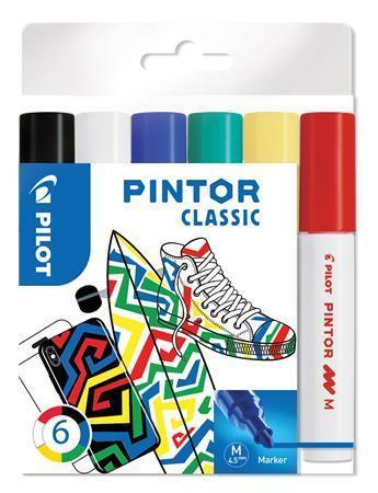 PILOT Set dekorativních popisovačů "Pintor M", 6 barev klasik, 1,4 mm