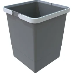 Plastový koš Elletipi s rukojeťmi Cover MEDIUM, 10 L, šedý, 28 x 22,5 x 22,5 cm