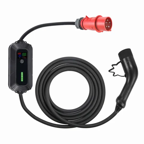 Platinet přenosná EV nabíječka PPC32AT22 22kW (32A), CEE 5-pin / Type 2, délka 5m, Home Line, s adaptérem, černá