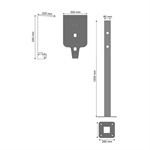 Platinet univerzální stojan se stříškou PEVSTANDUNI pro Wallboxy, pozink, držák kabelu, 130cm, černá