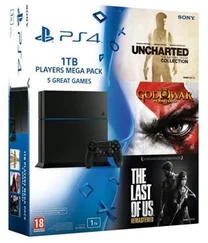PlayStation 4 1TB černá + Uncharted Collection, The Last of Us, God of War 3