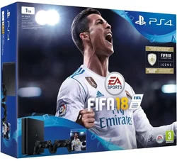 PlayStation 4 Slim 1TB, černá + DS4 + hra FIFA 18