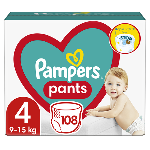 Plienky Pampers Pants Veľkosť 4, 108ks, 9kg-15kg