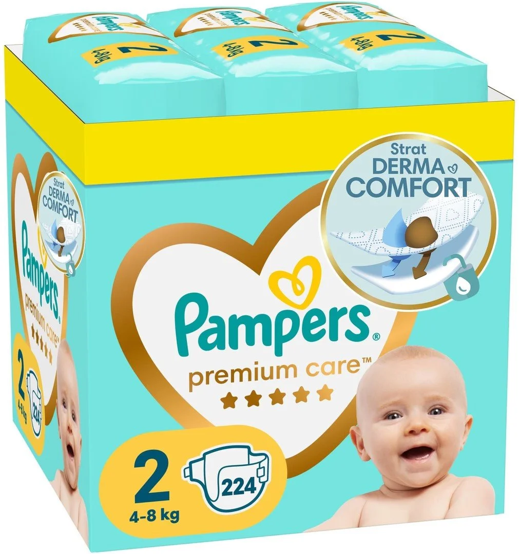 Plienky Pampers Premium Care veľkosť 2, 4-8 kg, 224 ks