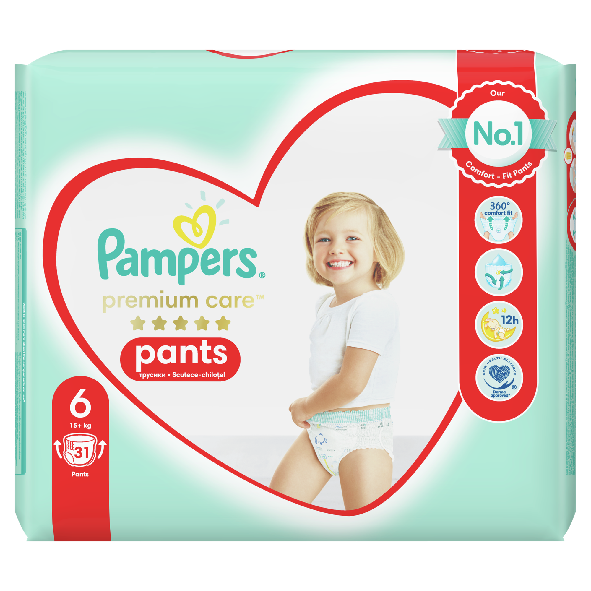 Plienky Pampers Premium Care veľkosť 6, 31 kusov, 15 kg