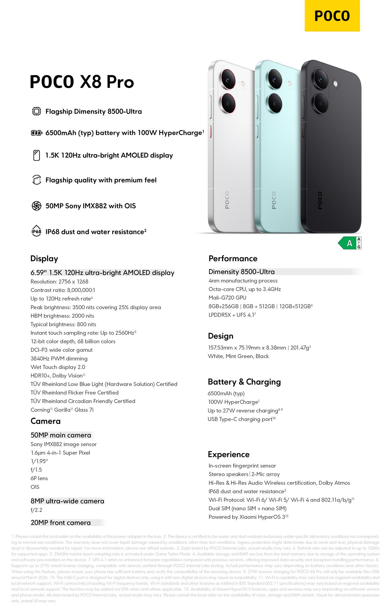 POCO X8 Pro 8 GB/256 GB, biela