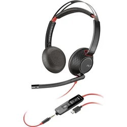 Poly Headset Blackwire 5220, 3,5 mm jack + adaptér USB-C/A, stereo
