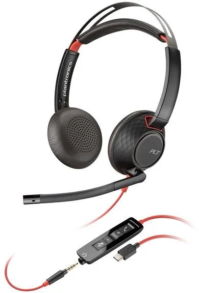 Poly náhlavní souprava Blackwire 5220, 3,5 mm jack + USB-C/A adaptér, stereo