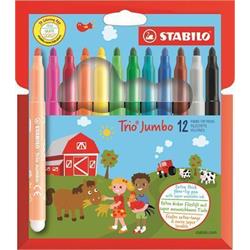 Popisovače STABILO "Trio Jumbo", sada, 3 mm, 12 farieb