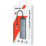 Portový rozbočovač CANYON DS-15 8v1, 1xUSB-C PD 100 W, 1xHDMI (4K), VGA, 2x USB-A 3.0, 1x USB-A 2.0, RJ45 Gb, 3,5 mm jack, SD/m