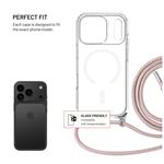 Pouzdro FIXED MagPure Neck s růžovou šňůrkou na krk pro Apple iPhone 17 Pro