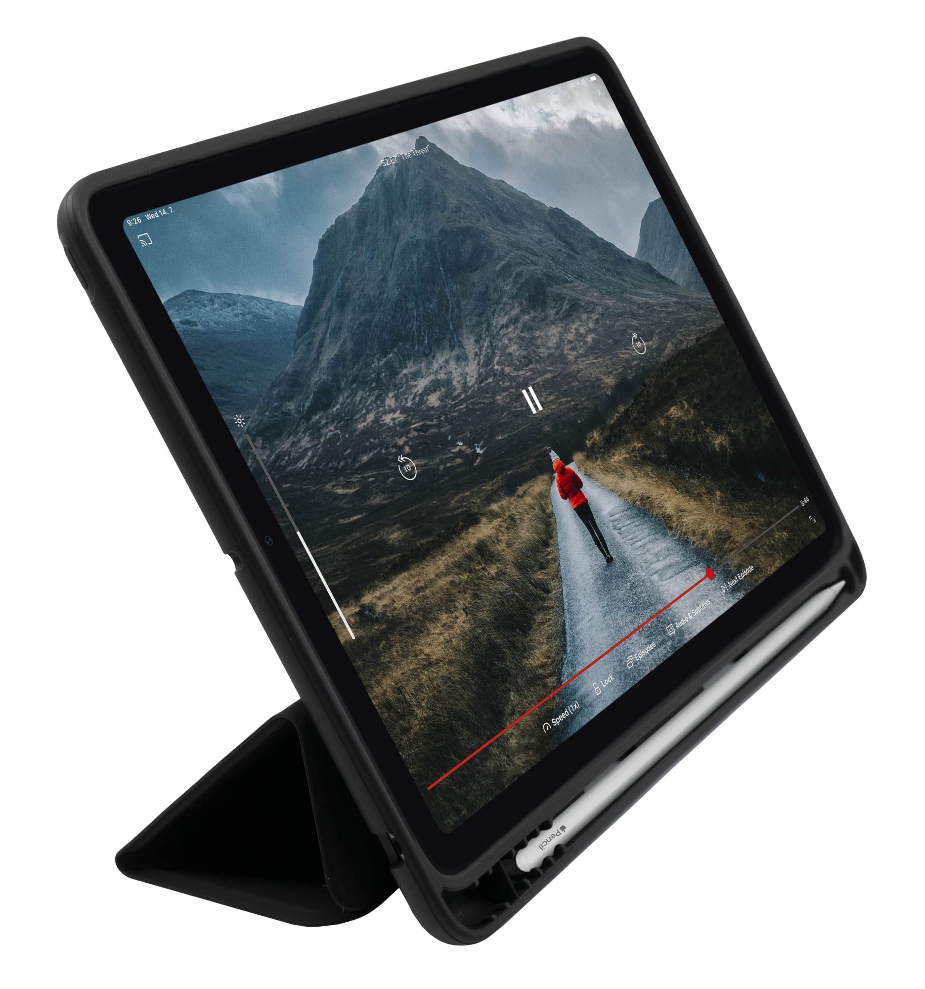 Pouzdro FIXED Padcover+ pro Apple iPad Air (2020/2022/2024) se stojánkem a pouzdrem pro Pencil, černé