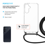 Pouzdro FIXED Pure Neck s černou šňůrkou pro Samsung Galaxy A36 5G/A56 5G