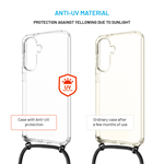 Pouzdro FIXED Pure Neck s černou šňůrkou pro Samsung Galaxy A36 5G/A56 5G