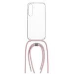 Pouzdro FIXED Pure Neck s růžovou šňůrkou na krk pro Samsung Galaxy S24+