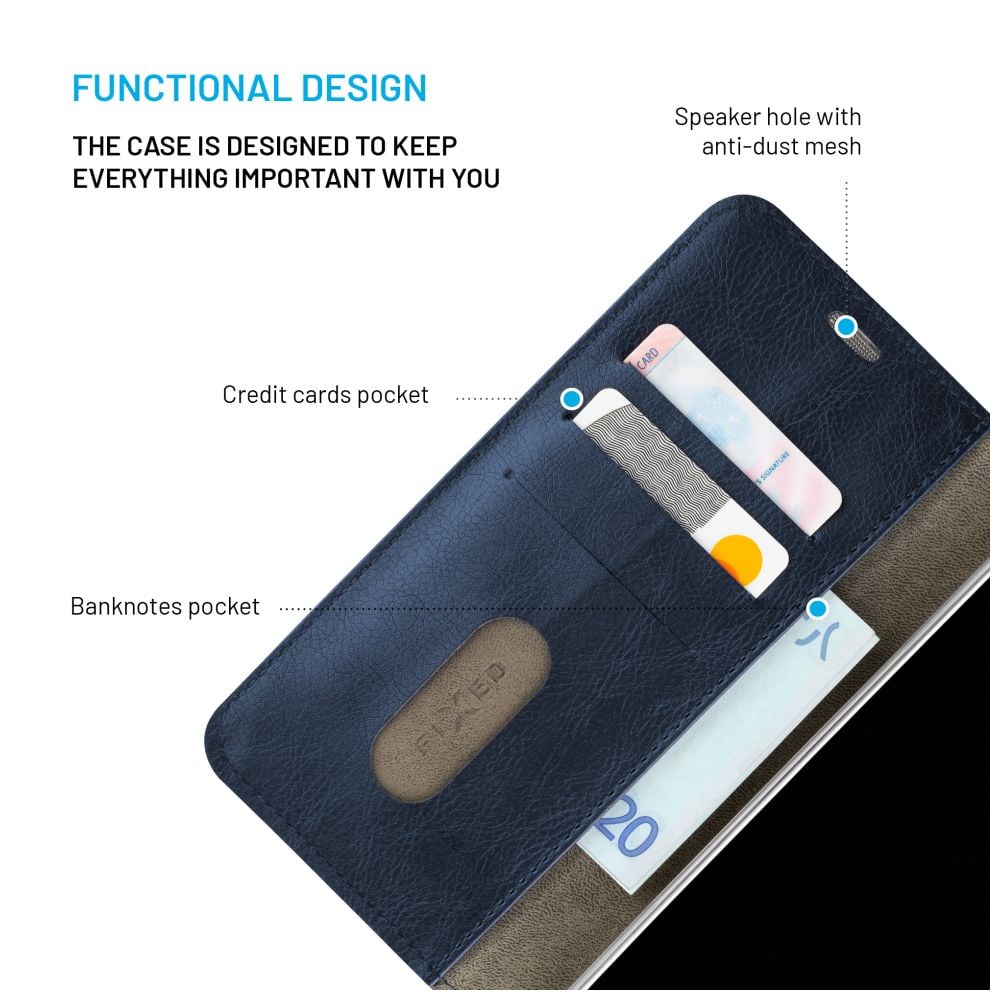 Pouzdro typu kniha FIXED Opus pro Samsung Galaxy A55 5G, modré