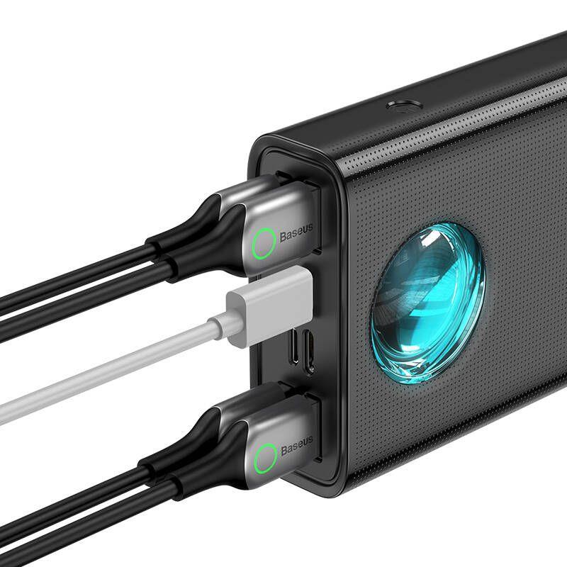 Power banka Baseus Amblight QC 30000mAh 65W černá s kabelem USB-C - USB-C 1m